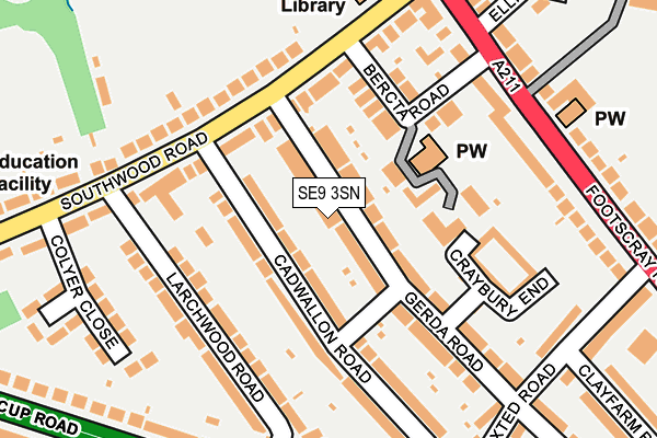 SE9 3SN map - OS OpenMap – Local (Ordnance Survey)