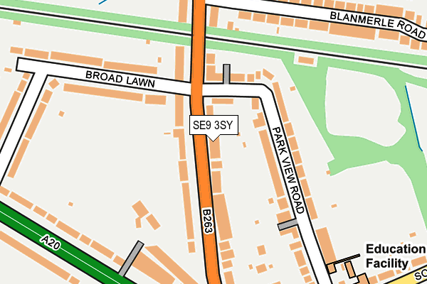 SE9 3SY map - OS OpenMap – Local (Ordnance Survey)