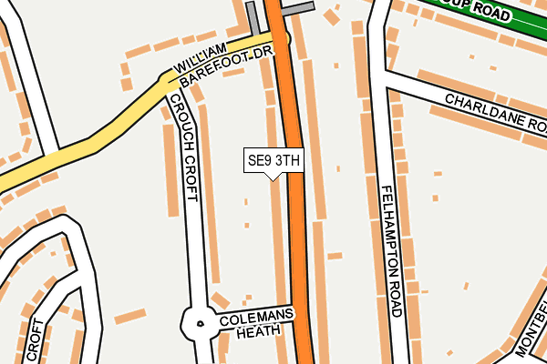 SE9 3TH map - OS OpenMap – Local (Ordnance Survey)