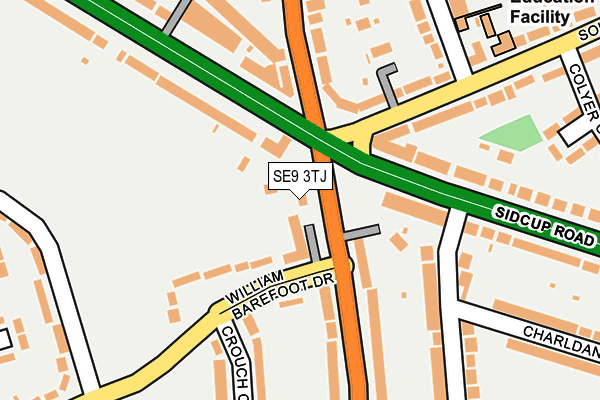 SE9 3TJ map - OS OpenMap – Local (Ordnance Survey)