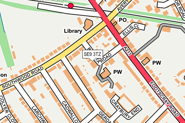SE9 3TZ map - OS OpenMap – Local (Ordnance Survey)