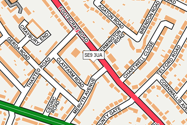SE9 3UA map - OS OpenMap – Local (Ordnance Survey)