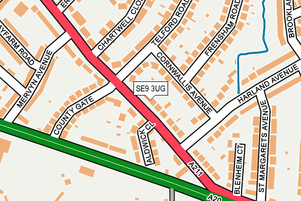 SE9 3UG map - OS OpenMap – Local (Ordnance Survey)