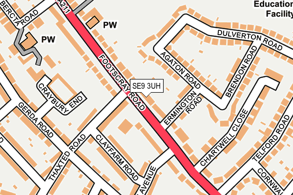 SE9 3UH map - OS OpenMap – Local (Ordnance Survey)