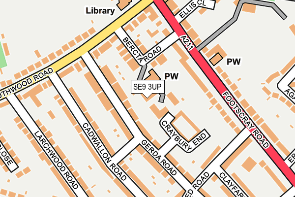 SE9 3UP map - OS OpenMap – Local (Ordnance Survey)