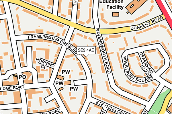SE9 4AE map - OS OpenMap – Local (Ordnance Survey)
