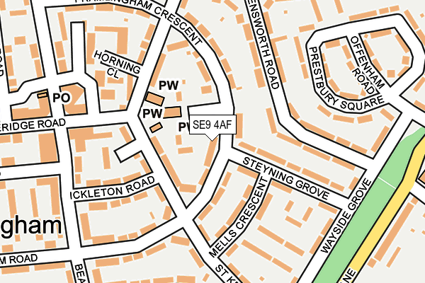 SE9 4AF map - OS OpenMap – Local (Ordnance Survey)