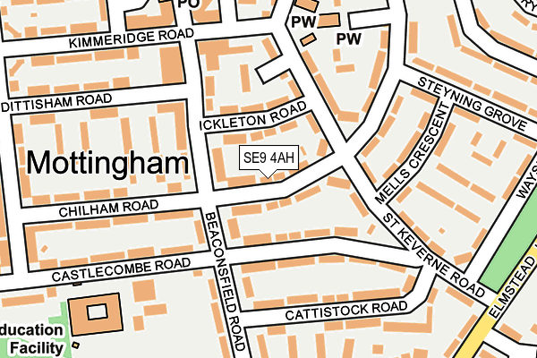 SE9 4AH map - OS OpenMap – Local (Ordnance Survey)
