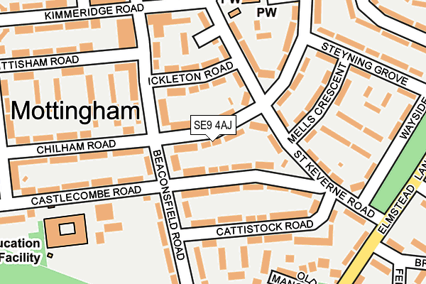 SE9 4AJ map - OS OpenMap – Local (Ordnance Survey)