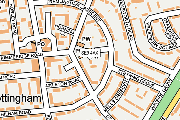 SE9 4AX map - OS OpenMap – Local (Ordnance Survey)