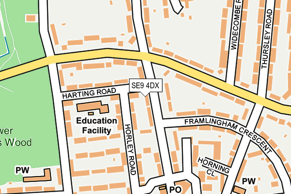 SE9 4DX map - OS OpenMap – Local (Ordnance Survey)