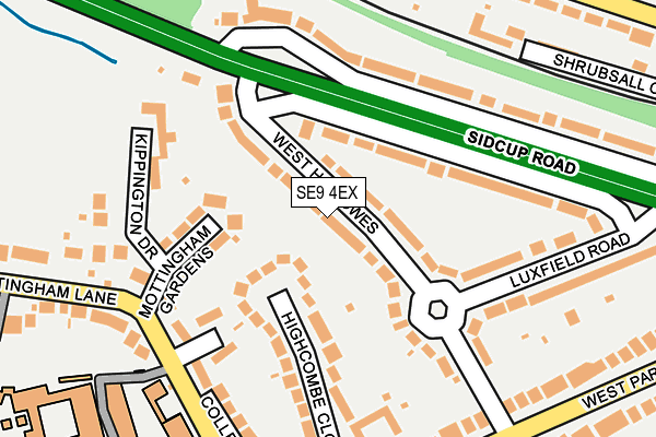 SE9 4EX map - OS OpenMap – Local (Ordnance Survey)