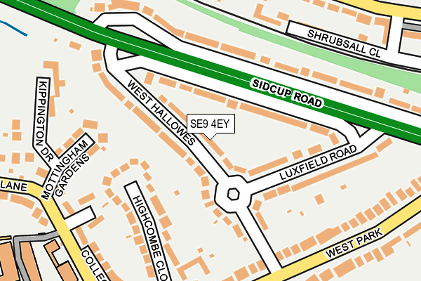 SE9 4EY map - OS OpenMap – Local (Ordnance Survey)