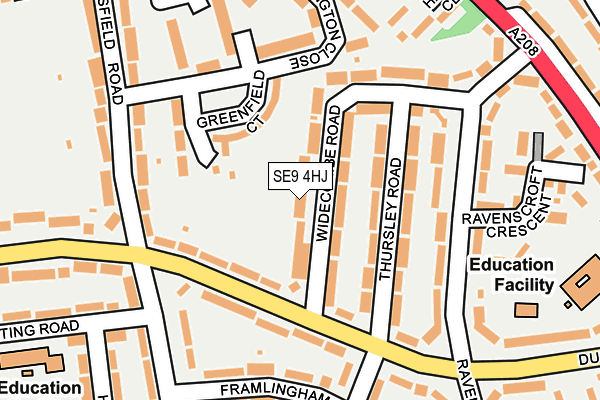 SE9 4HJ map - OS OpenMap – Local (Ordnance Survey)