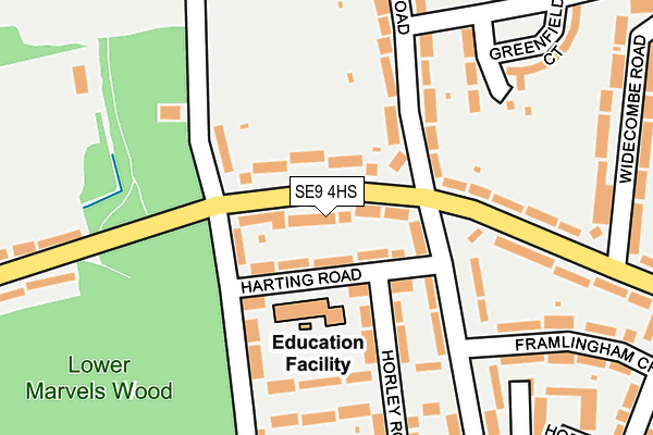 SE9 4HS map - OS OpenMap – Local (Ordnance Survey)