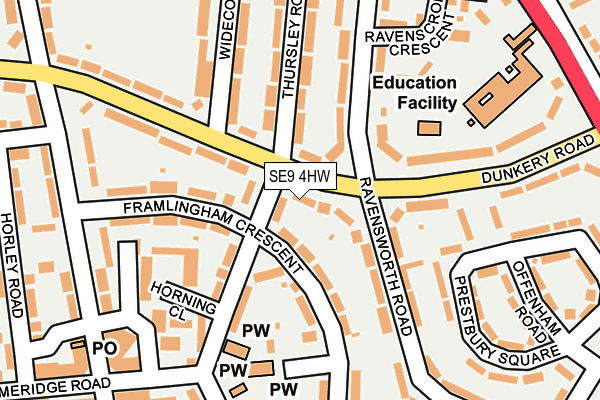 SE9 4HW map - OS OpenMap – Local (Ordnance Survey)