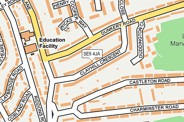 SE9 4JA map - OS OpenMap – Local (Ordnance Survey)
