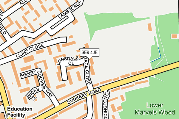 SE9 4JE map - OS OpenMap – Local (Ordnance Survey)