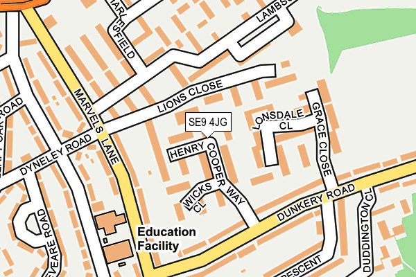 SE9 4JG map - OS OpenMap – Local (Ordnance Survey)