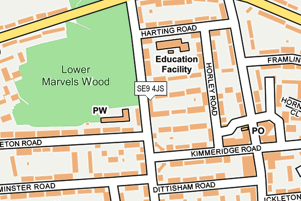 SE9 4JS map - OS OpenMap – Local (Ordnance Survey)