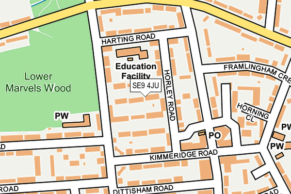 SE9 4JU map - OS OpenMap – Local (Ordnance Survey)