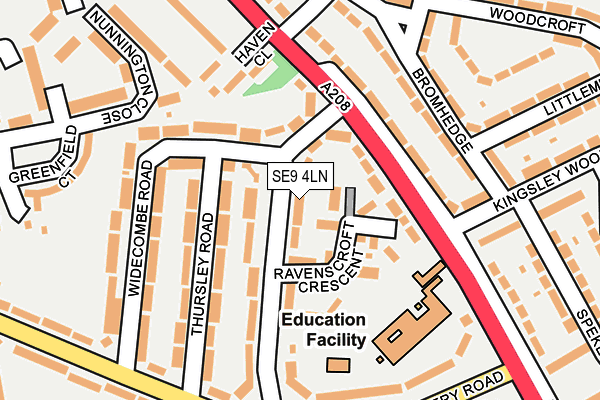 SE9 4LN map - OS OpenMap – Local (Ordnance Survey)