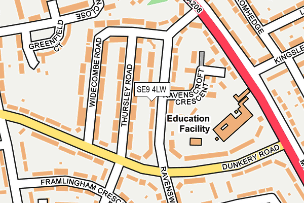 SE9 4LW map - OS OpenMap – Local (Ordnance Survey)