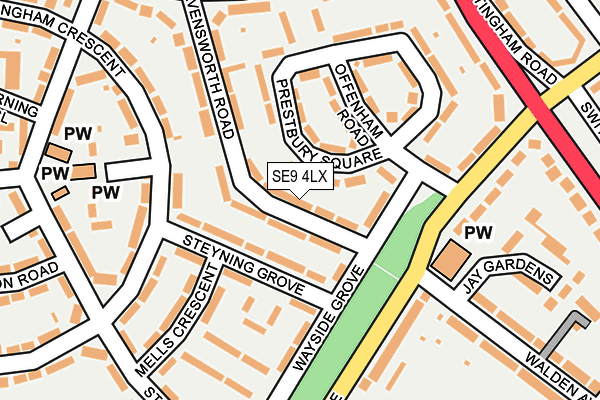 SE9 4LX map - OS OpenMap – Local (Ordnance Survey)