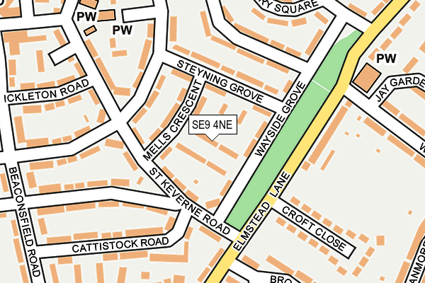 SE9 4NE map - OS OpenMap – Local (Ordnance Survey)