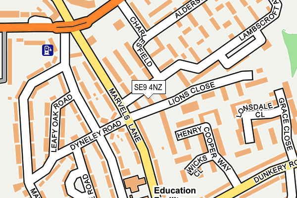 SE9 4NZ map - OS OpenMap – Local (Ordnance Survey)