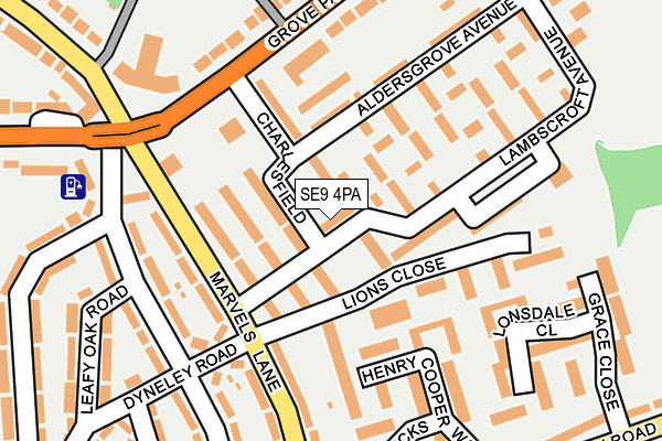 SE9 4PA map - OS OpenMap – Local (Ordnance Survey)