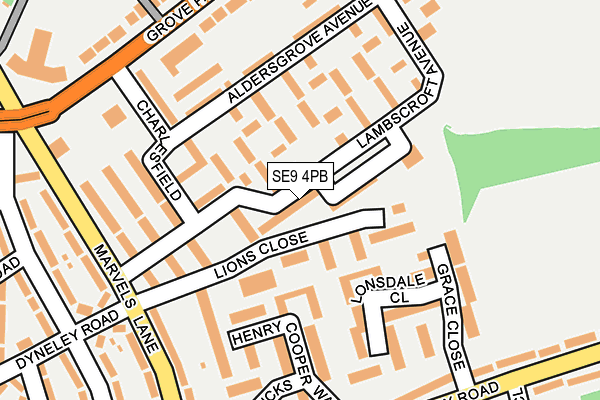 SE9 4PB map - OS OpenMap – Local (Ordnance Survey)