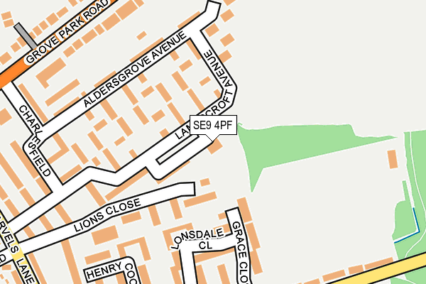 SE9 4PF map - OS OpenMap – Local (Ordnance Survey)