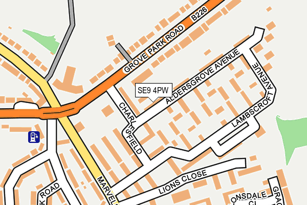 SE9 4PW map - OS OpenMap – Local (Ordnance Survey)