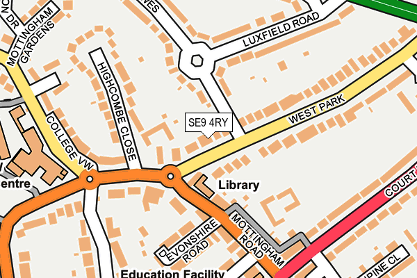 SE9 4RY map - OS OpenMap – Local (Ordnance Survey)