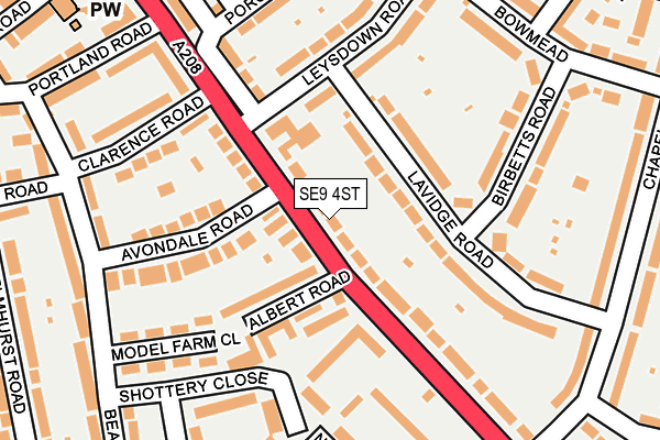 SE9 4ST map - OS OpenMap – Local (Ordnance Survey)