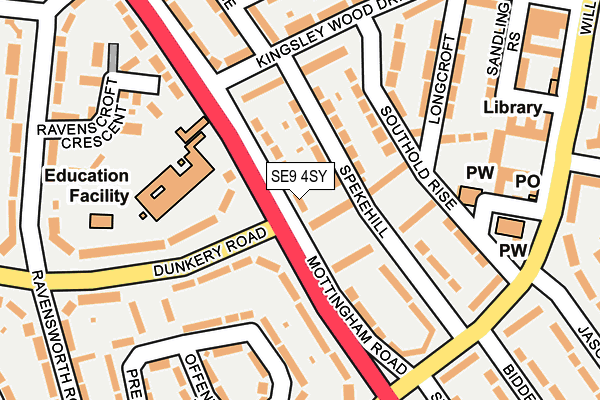 SE9 4SY map - OS OpenMap – Local (Ordnance Survey)