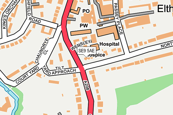 SE9 5AE map - OS OpenMap – Local (Ordnance Survey)