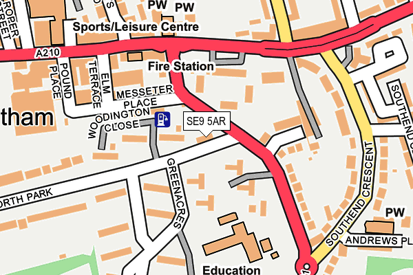 SE9 5AR map - OS OpenMap – Local (Ordnance Survey)