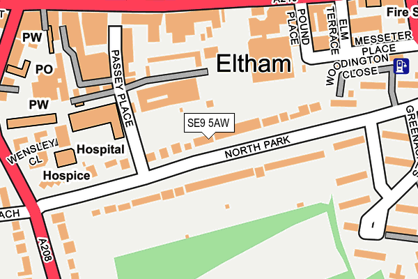 SE9 5AW map - OS OpenMap – Local (Ordnance Survey)