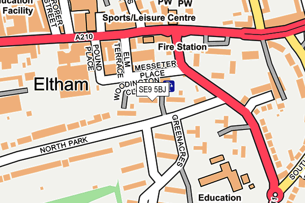 SE9 5BJ map - OS OpenMap – Local (Ordnance Survey)