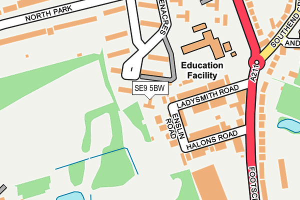 SE9 5BW map - OS OpenMap – Local (Ordnance Survey)