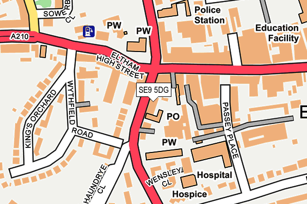 SE9 5DG map - OS OpenMap – Local (Ordnance Survey)