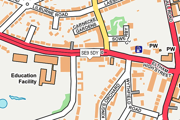 SE9 5DY map - OS OpenMap – Local (Ordnance Survey)