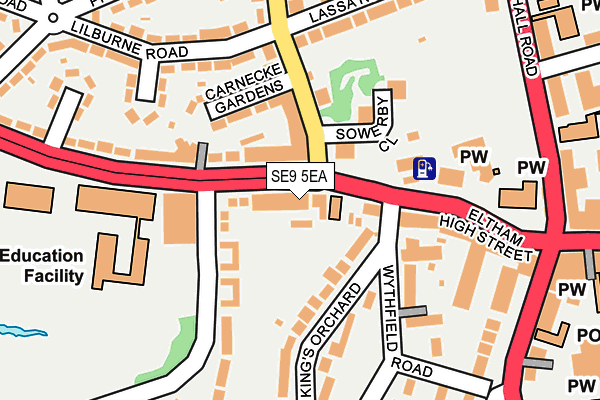 SE9 5EA map - OS OpenMap – Local (Ordnance Survey)