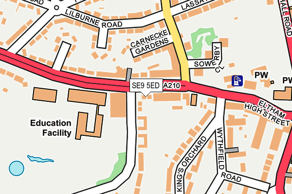 SE9 5ED map - OS OpenMap – Local (Ordnance Survey)