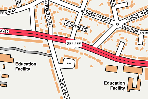 SE9 5EF map - OS OpenMap – Local (Ordnance Survey)