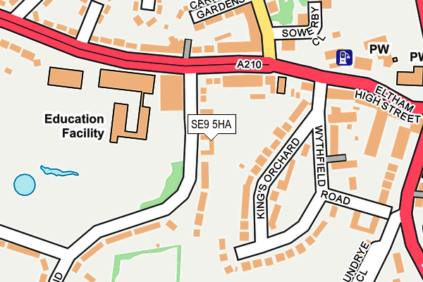 SE9 5HA map - OS OpenMap – Local (Ordnance Survey)