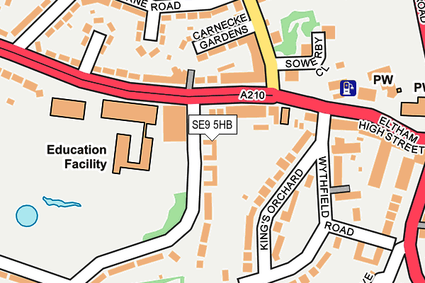 SE9 5HB map - OS OpenMap – Local (Ordnance Survey)