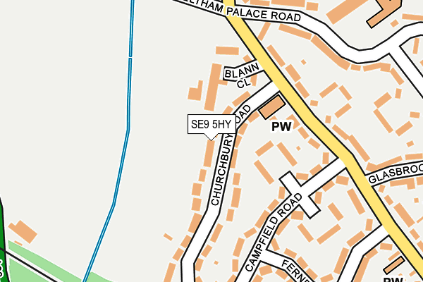 SE9 5HY map - OS OpenMap – Local (Ordnance Survey)